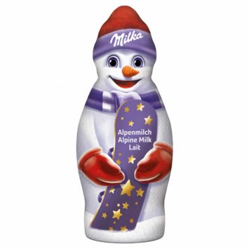 Milka Schneemann Hohlfigur aus zartschmelzender Schokolade 50g