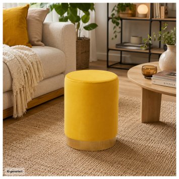 Hocker Reese Velvet Gelb