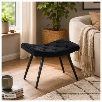 Hocker Freya Velvet Schwarz