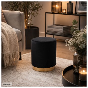 Hocker Reese Velvet Schwarz