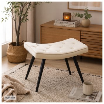 Hocker Freya Velvet Beige