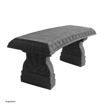 Gartenbank Daphne 100 cm aus Kunststein & recyceltem Polypropylen in Grau – Wetterfeste Sitzbank für Garten und Terrasse