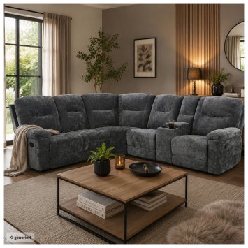 Ecksofa Evelina mit Liegefunktion Anthrazit