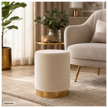 Hocker Reese Velvet Beige