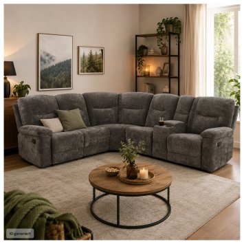 Ecksofa Evelina mit Liegefunktion Braun