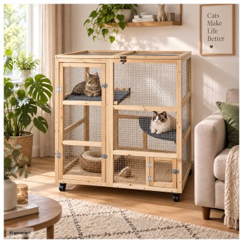 Katzenhaus Selina auf Rollen Natur