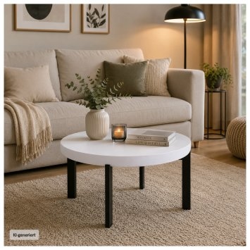 Couchtisch Eckhard Ø 80 cm Weiß