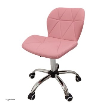Neville mit Kunstlederbezug, höhenverstellbar, Hartbodenrollen, Rosa