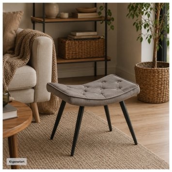 Hocker Freya Velvet Grau