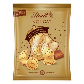Lindt Nougat Baumbehang Pralinen aus Vollmilchschokolade 100g