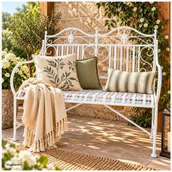 Gartenbank Creme Metallbank Celia