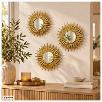 Spiegelset Ava 3-teilig Gold Ø 25 cm