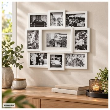 Bilderrahmen Ava Collage für 9 Fotos Weiß