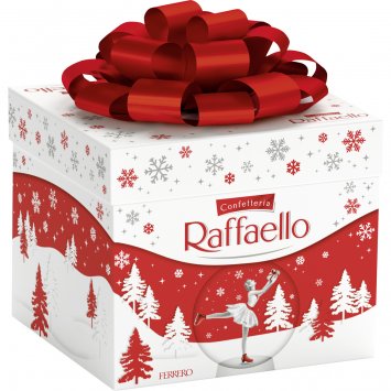 Raffaello Geschenkbox mit Dekorschleife und einzelnen Pralinen 300g