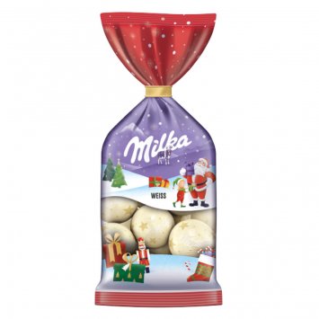 Milka Weihnachtskugeln aus weißer Alpenmilch Schokolade 100g
