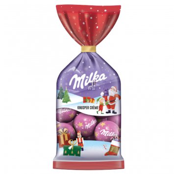 Milka Weihnachtskugeln Knusper Creme aus Alpenmilchschokolade 100g