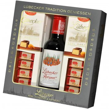 Lübecker Edel Marzipan und Lübecker Rotspon Geschenkeset 450g