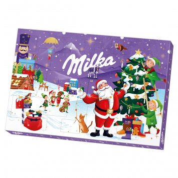 Milka Adventskalender Alpenmilchschokolade mit Milchcremefüllung 200g