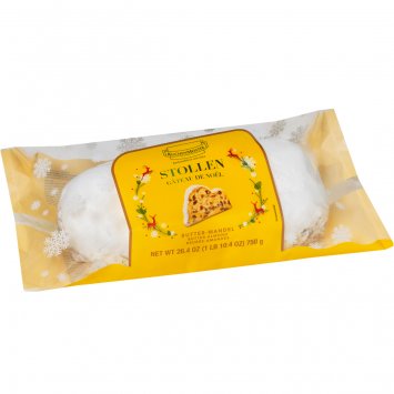 KuchenMeister Butter Mandel Stollen mit Rosinen und Puderzucker 750g