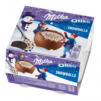 Milka Snow Balls Oreo 4x28g Kugeln Alpenmilch mit Keksstückchen 112g