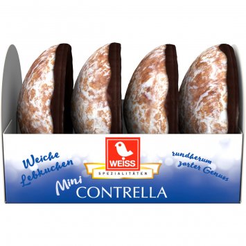 Weiss Mini Contrella weiche Lebkuchen mit Schokoladen Genuss 50g