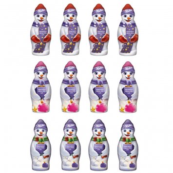 Mondelez Milka Schneemann aus Alpenmilch Schokolade 50g 12er Pack