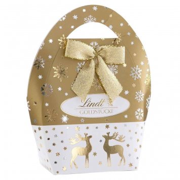 Lindt Goldstücke Mini Tasche mit Alpenvollmilchschokolade 50g 4er Pack