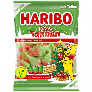 Haribo Riesen Tannen Fruchtgummi mit Erdbeergeschmack veggie 200g