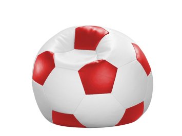 Fußball-Sitzball Kunstleder weiß/rot Ø 90 cm linke