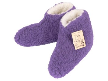 Bettschuhe Wolle farbig lila - 38/39 linke