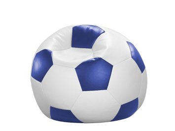 Fußball-Sitzball Kunstleder weiß/blau Ø 90 cm linke