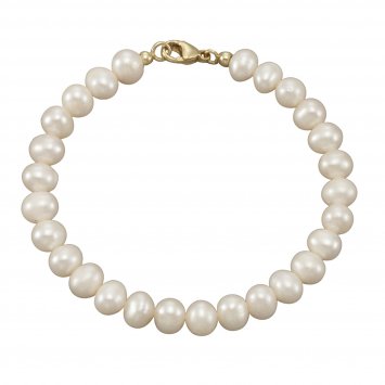 Armband 375/- Gelbgold Süßwasserperlen 7-7,5mm