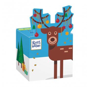 Ritter Sport Rentier Würfel gefüllt mit Vollmilchschokolade 83g