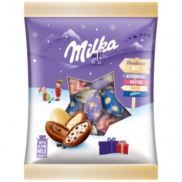 Milka Bonbons Mischung gefüllt aus Alpenmilchschokolade 130g