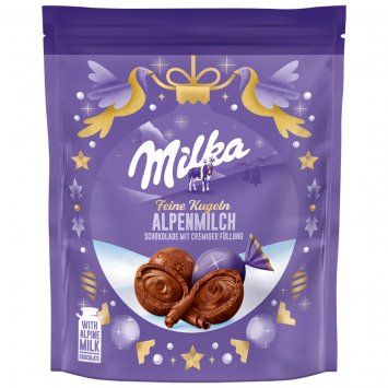 Milka Feine Kugeln Alpenmilch Kugeln aus Alpenmilchschokolade 90g