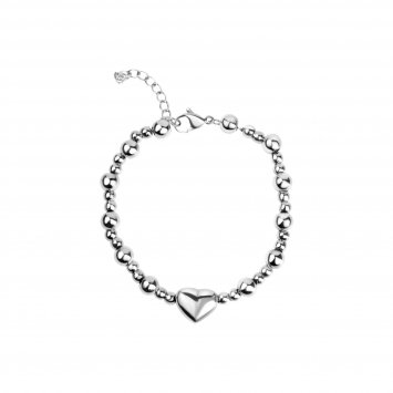 Armband Edelstahl Kugelarmband mit Herz