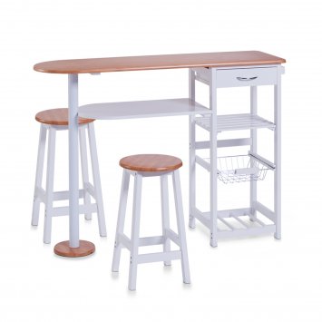 Küchenbar mit 2 Hocker MDF