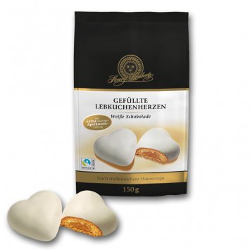 Lambertz Gefüllte Lebkuchen Herzen Weiße Schokolade gefüllt 150g