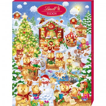 Lindt Teddy Wimmelbild Adventskalender aus Vollmilchschokolade 265g