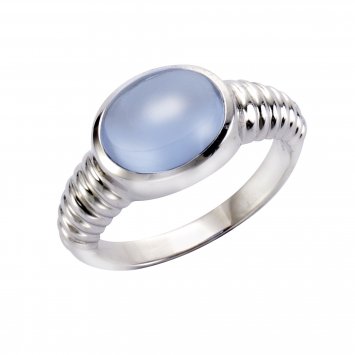 Ring 925 Silber rhodiniert Quarz blau (beh.)