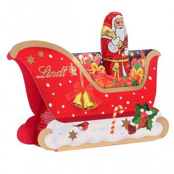 Lindt Mini Santa im Schlitten Schokoladenfigur mit Schlitten 60g