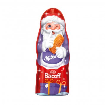 Milka Weihnachtsmann Biscoff Alpenmilch Schokolade Packung 95g
