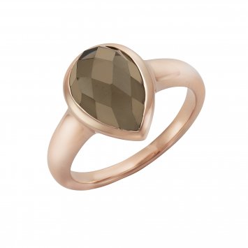 Ring 925 Silber rosé vergoldet Rauchquarz