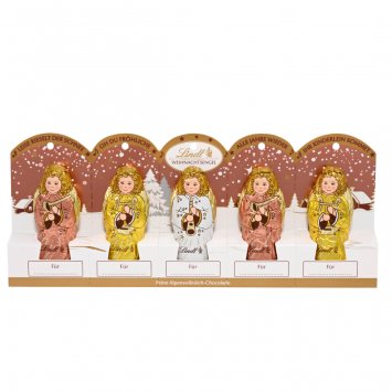 Lindt Mini Engel Metallic perforiert 5 Hohlfiguren aus Schokolade 50g