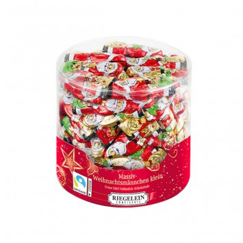 Riegelein Massiv Weihnachtsmann klein 7,5g pro Stück Runddose 525g
