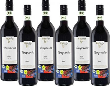 BIOrebe Tempranillo Rotwein mit fruchtigem Bouquet Spanien 4500ml, 6er Pack