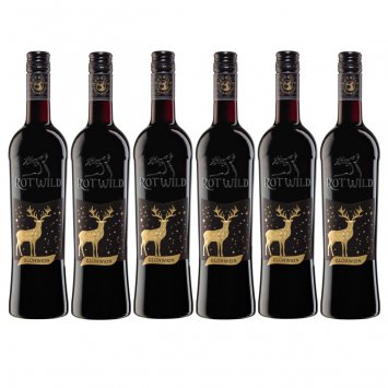Rotwild roter Glühwein lieblich kräftig im Geschmack 750ml 6er Pack