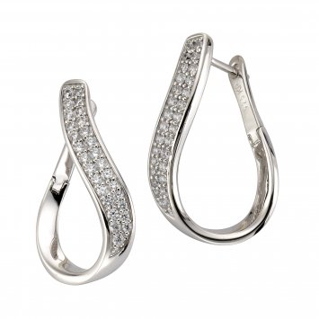 Ohrring 925/- Sterling Silber Zirkonia