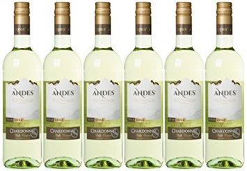 Andes Chardonnay trocken geschmackvoller Weißwein aus Chile 6x750ml