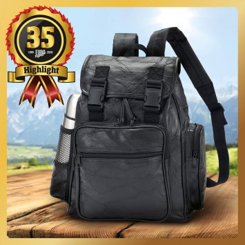 Patchwork-Rucksack aus Leder